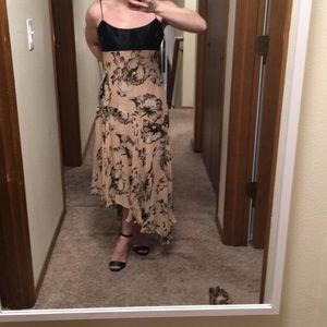 BCBG Silk Dress Gown Peach Gown Evening Cocktail